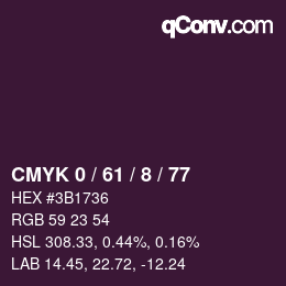Color code: CMYK 0 / 61 / 8 / 77 | qconv.com