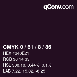 カラーコード: CMYK 0 / 61 / 8 / 86 | qconv.com