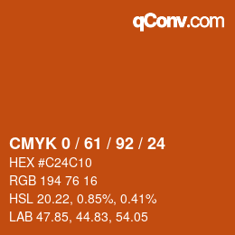 Color code: CMYK 0 / 61 / 92 / 24 | qconv.com