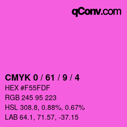 颜色代码: CMYK 0 / 61 / 9 / 4 | qconv.com