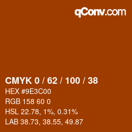 カラーコード: CMYK 0 / 62 / 100 / 38 | qconv.com