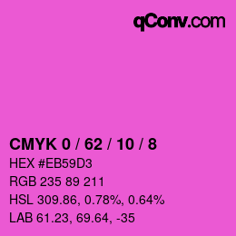 カラーコード: CMYK 0 / 62 / 10 / 8 | qconv.com