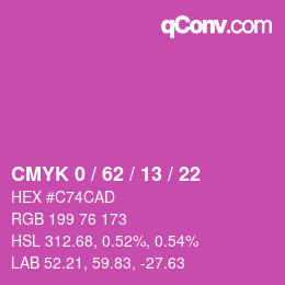 Color code: CMYK 0 / 62 / 13 / 22 | qconv.com