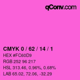 颜色代码: CMYK 0 / 62 / 14 / 1 | qconv.com