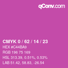 Color code: CMYK 0 / 62 / 14 / 23 | qconv.com