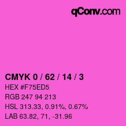 Color code: CMYK 0 / 62 / 14 / 3 | qconv.com