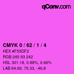 颜色代码: CMYK 0 / 62 / 1 / 4 | qconv.com