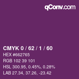 カラーコード: CMYK 0 / 62 / 1 / 60 | qconv.com