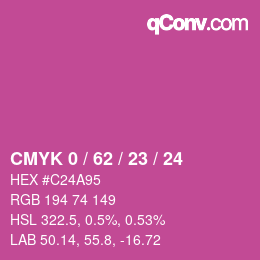Farbcode: CMYK 0 / 62 / 23 / 24 | qconv.com