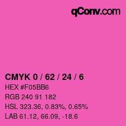 颜色代码: CMYK 0 / 62 / 24 / 6 | qconv.com