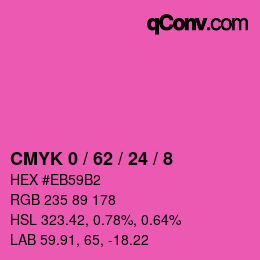 カラーコード: CMYK 0 / 62 / 24 / 8 | qconv.com