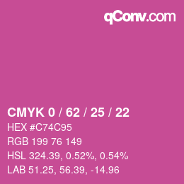 Color code: CMYK 0 / 62 / 25 / 22 | qconv.com