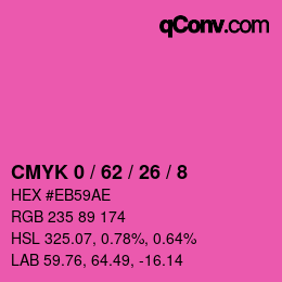 カラーコード: CMYK 0 / 62 / 26 / 8 | qconv.com