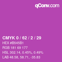 Color code: CMYK 0 / 62 / 2 / 29 | qconv.com