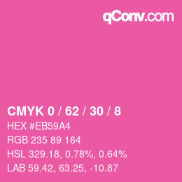 カラーコード: CMYK 0 / 62 / 30 / 8 | qconv.com