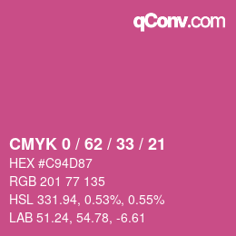 颜色代码: CMYK 0 / 62 / 33 / 21 | qconv.com