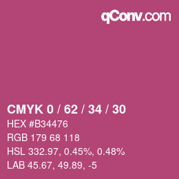 カラーコード: CMYK 0 / 62 / 34 / 30 | qconv.com