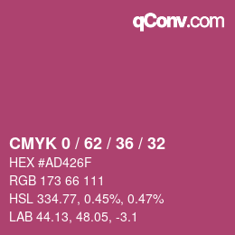 Color code: CMYK 0 / 62 / 36 / 32 | qconv.com