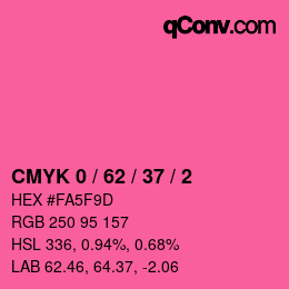 Farbcode: CMYK 0 / 62 / 37 / 2 | qconv.com