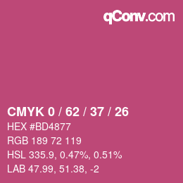 Color code: CMYK 0 / 62 / 37 / 26 | qconv.com