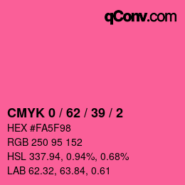 Color code: CMYK 0 / 62 / 39 / 2 | qconv.com