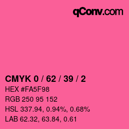 Color code: CMYK 0 / 62 / 39 / 2 | qconv.com