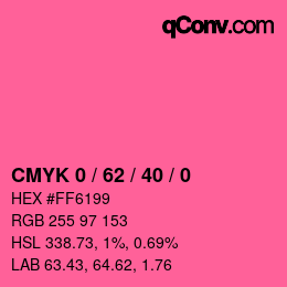 Code couleur: CMYK 0 / 62 / 40 / 0 | qconv.com