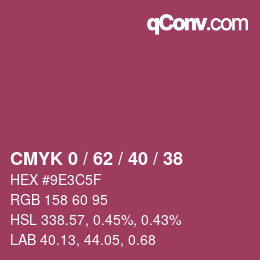 Código de color: CMYK 0 / 62 / 40 / 38 | qconv.com