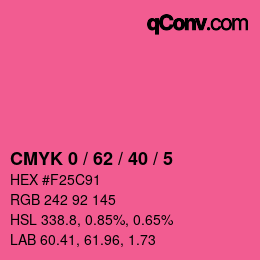 Color code: CMYK 0 / 62 / 40 / 5 | qconv.com