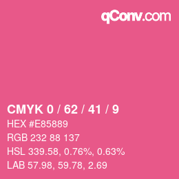 颜色代码: CMYK 0 / 62 / 41 / 9 | qconv.com