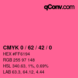 カラーコード: CMYK 0 / 62 / 42 / 0 | qconv.com