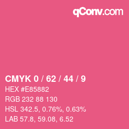 Color code: CMYK 0 / 62 / 44 / 9 | qconv.com