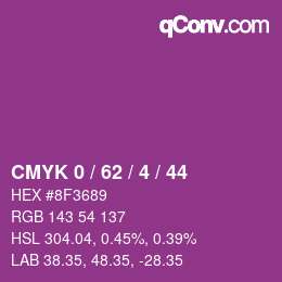 Color code: CMYK 0 / 62 / 4 / 44 | qconv.com