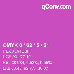 Color code: CMYK 0 / 62 / 5 / 21 | qconv.com