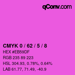 Color code: CMYK 0 / 62 / 5 / 8 | qconv.com