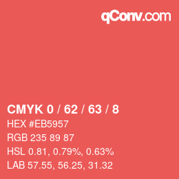 Color code: CMYK 0 / 62 / 63 / 8 | qconv.com