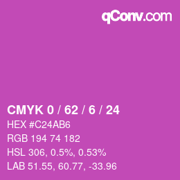 Farbcode: CMYK 0 / 62 / 6 / 24 | qconv.com