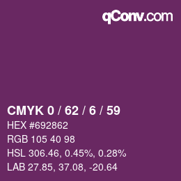 Color code: CMYK 0 / 62 / 6 / 59 | qconv.com