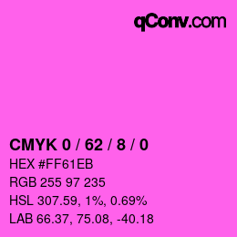 カラーコード: CMYK 0 / 62 / 8 / 0 | qconv.com