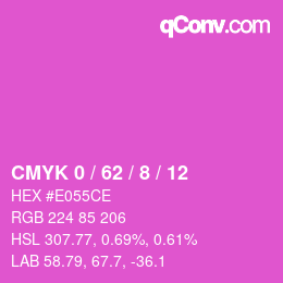 Color code: CMYK 0 / 62 / 8 / 12 | qconv.com