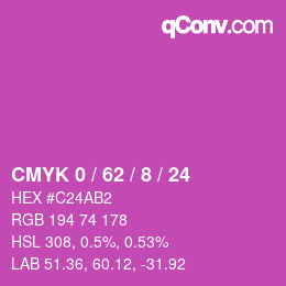 Farbcode: CMYK 0 / 62 / 8 / 24 | qconv.com