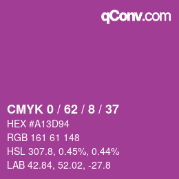 颜色代码: CMYK 0 / 62 / 8 / 37 | qconv.com