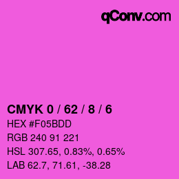 カラーコード: CMYK 0 / 62 / 8 / 6 | qconv.com