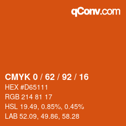 Color code: CMYK 0 / 62 / 92 / 16 | qconv.com