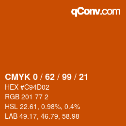 Color code: CMYK 0 / 62 / 99 / 21 | qconv.com