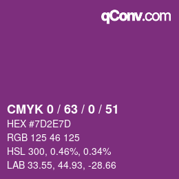 カラーコード: CMYK 0 / 63 / 0 / 51 | qconv.com