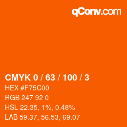 Color code: CMYK 0 / 63 / 100 / 3 | qconv.com