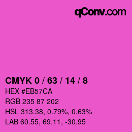 カラーコード: CMYK 0 / 63 / 14 / 8 | qconv.com