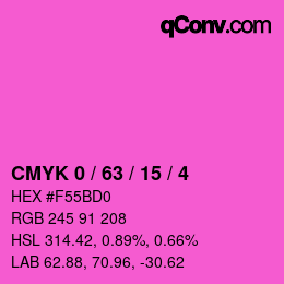 Color code: CMYK 0 / 63 / 15 / 4 | qconv.com