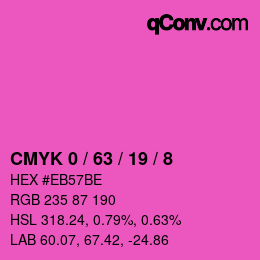 Color code: CMYK 0 / 63 / 19 / 8 | qconv.com